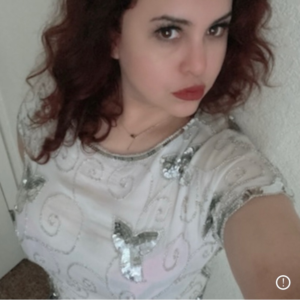 Gorgeous VTG 1970/1980s Silk Beaded Top XS